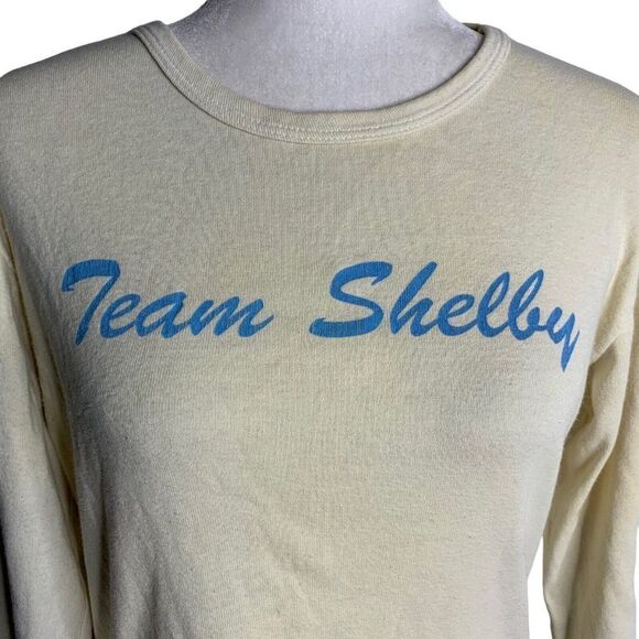 Vintage Team Shelby Long Sleeve T Shirt L Cream Crewneck Pullover Ford Cobra - Picture 2 of 6